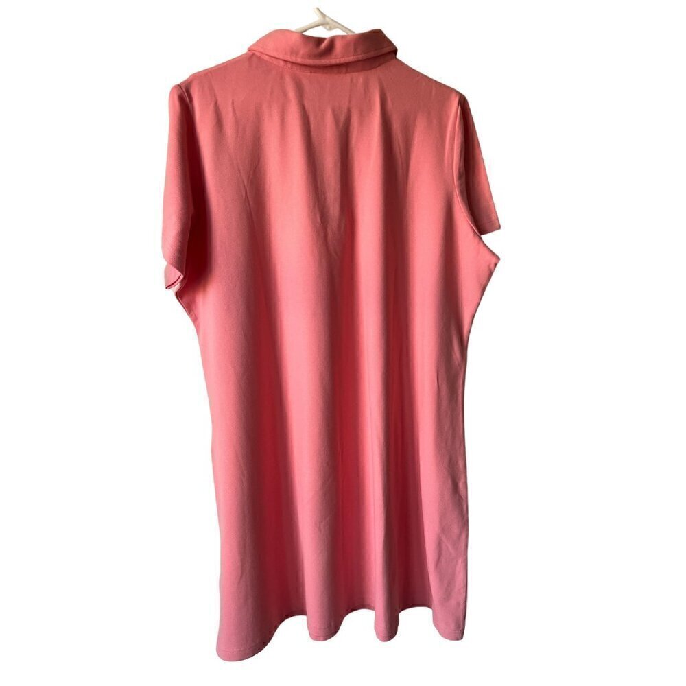 Women's Polo Style Dress, Coral, 2X - Picture 2 of 8